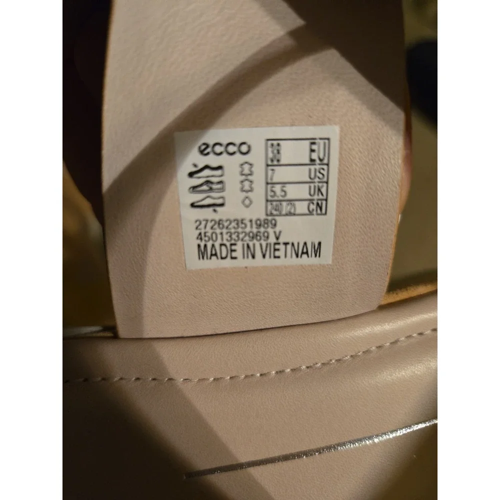 ECCO Elevate Women's Sandals Brown Leather EU 38 US 7 Casual Wedge Comfort Shoes